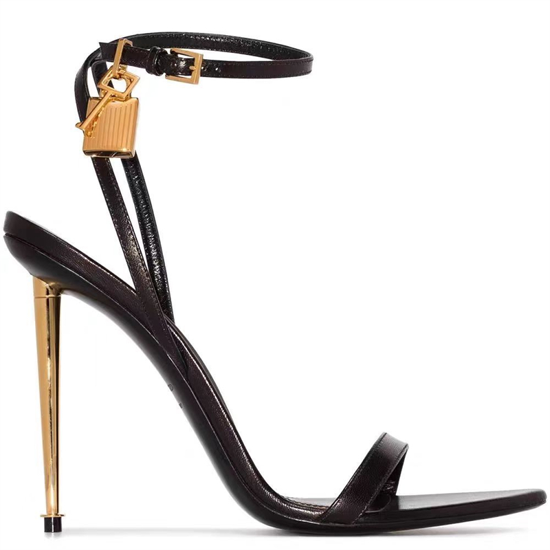 Casual Sandal Leather - Sandal Wanita Dekorasi Kunci Kunci Warna