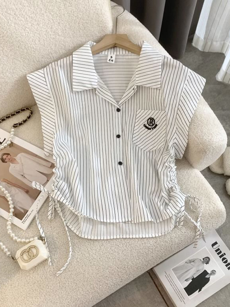 Jmprs Kemeja Huruf Bergaris Wa - Shirt Camp Collar ulasan dan harga
