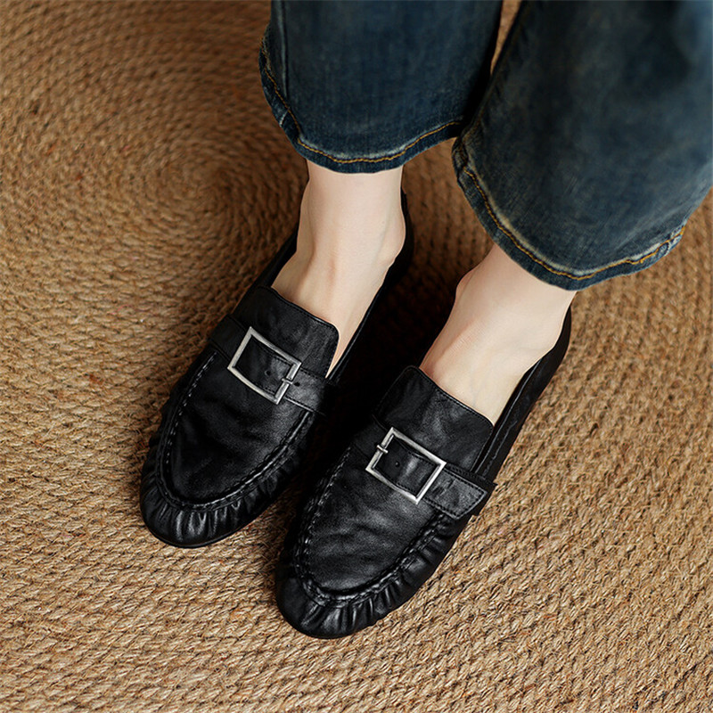 Sepatu ujung bulat berlipat mo - Casual Sandal Leather ulasan dan harga