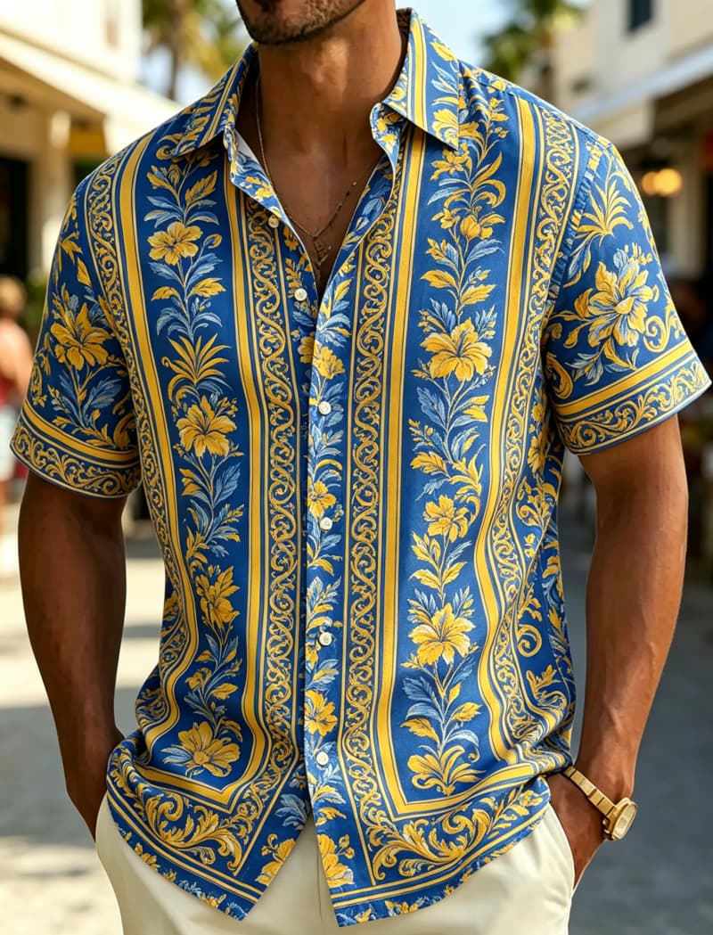 Kemeja Pria Lengan Pendek Kera - Resort Shirt Floral ulasan dan harga