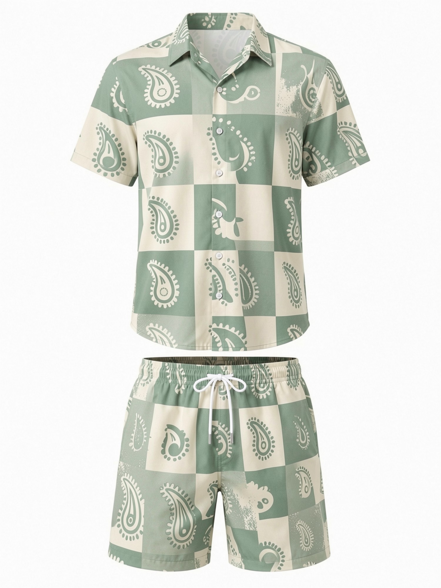 Setelan Kemeja Lengan Pendek M - Resort Shirt Floral ulasan dan harga