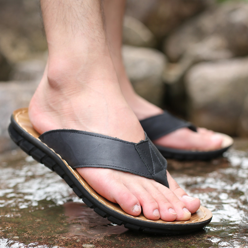 Sandal Pria Roma Retro Warna S - Flip Flop Leather Men ulasan dan harga