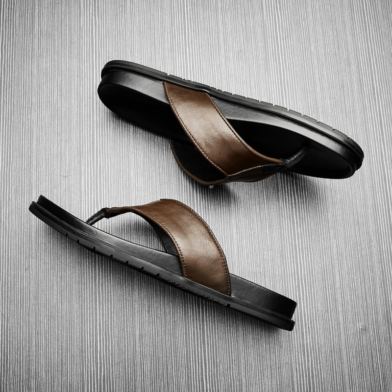 Sandal Jepit Kulit Asli Pria B - Flip Flop Leather Men ulasan dan harga