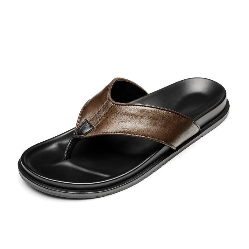 Sandal Jepit Kulit Asli Pria B - Flip Flop Leather Men ulasan dan harga