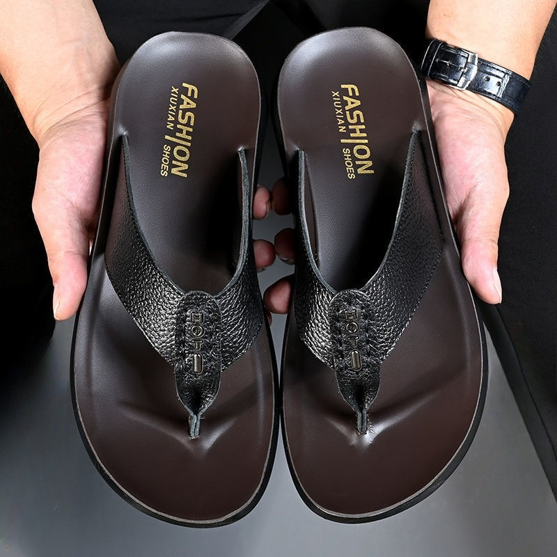 Sandal Jepit Pria Kulit Asli B - Flip Flop Leather Men ulasan dan harga