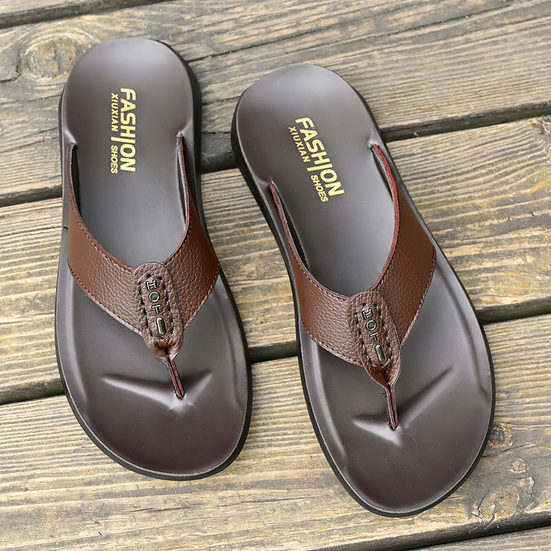 Sandal Jepit Pria Kulit Asli B - Flip Flop Leather Men ulasan dan harga
